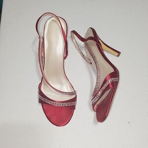 Michaelangelo red bling heels size 9M Yvette